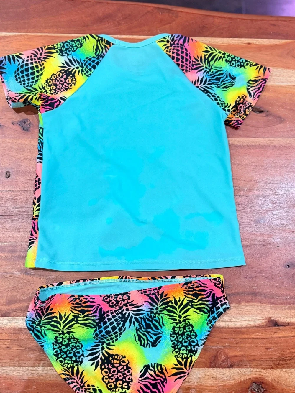 8LOT: Colorful Mixed Girls' Swimwear Bundle - Tropical & Floral Prints size 7/8